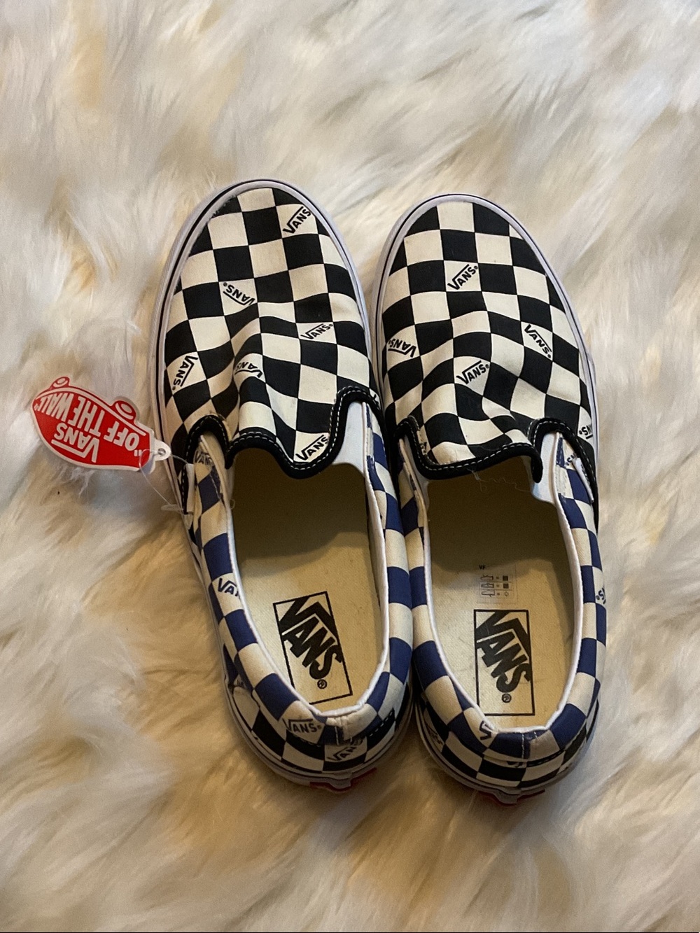 Vans Men’s Checkerboard Slip-On Sneakers - Black & White